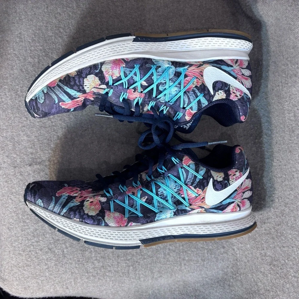 NIKE Sz 8 Zoom Pegasus 32 Floral Running Shoes Lace Up Sneakers Cushioned Soles - Picture 5 of 9
